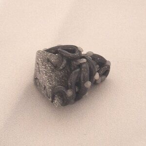 Artisan Handmade DnD D4 Holographic Dice Resin Pendant with Polymer Tentacles